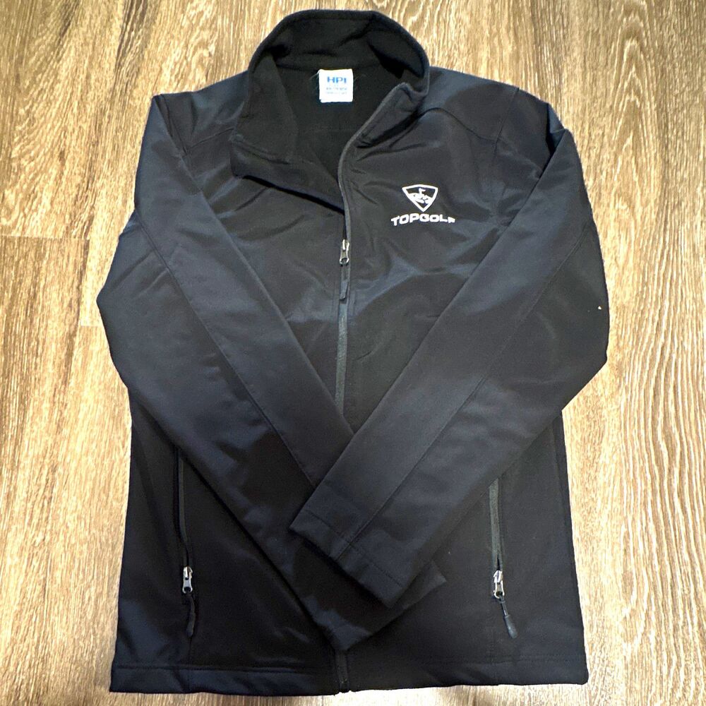 HPI Direct Topgolf Employee Uniform Men's Softshell Jacket Black Fleece Lined